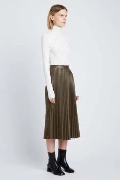 Proenza SchoulerWhite Label Faux Leather Pleated Skirt - Wood -Drape Hut Sales Store Proenza Schouler White Label Faux Leather Pleated Skirt Wood 20230804175541