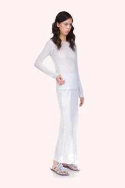 Anna SuiRhinestone Mesh Skirt - Powder Blue -Drape Hut Sales Store Rhinestone Mesh Skirt br Powder Blue 20231016171257 2