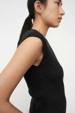 KowtowRib Knit Tee - Black -Drape Hut Sales Store Rib Knit Tee Black 20231102025432 1