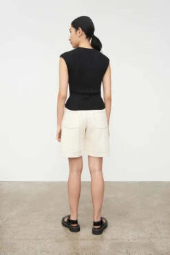 KowtowRib Knit Tee - Black -Drape Hut Sales Store Rib Knit Tee Black 20231102025432