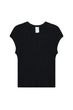 KowtowRib Knit Tee - Black -Drape Hut Sales Store Rib Knit Tee Black 20231102025432 3