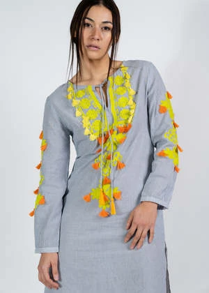 Rose And RoseBarbizon Dress - Stripe/Ylw/Orng 6 Rose And RoseBarbizon Dress - Stripe/Ylw/Orng - Image 4