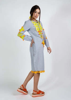 Rose And RoseBarbizon Dress - Stripe/Ylw/Orng 7 Rose And RoseBarbizon Dress - Stripe/Ylw/Orng - Image 5