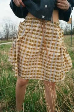 STORY Mfg.Salt Skirt - Shore Check Block