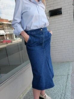 Studio NicholsonPRETO SKIRT - INDIGO WASH -Drape Hut Sales Store STUDIO NICHOLSON PRETO SKIRT IN INDIGO WASH 20230810054830 2