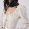 Tach ClothingSalvia Lace Up Corset Blouse - Ivory -Drape Hut Sales Store Salvia Lace Up Corset Blouse 20230914214041