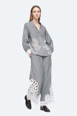 Sea New YorkCassidy Eyelet Pants - Gray -Drape Hut Sales Store Sea NY Cassidy Eyelet Pants Gray 20230810183054