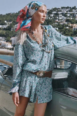 SPELL & THE GYPSY COLLECTIVESienna Tunic Dress - Jade -Drape Hut Sales Store Sienna Tunic Dress 20231018024155 1