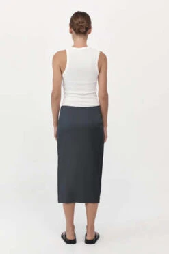 St. AgniSoft Silk Midi Skirt - Washed Black -Drape Hut Sales Store Soft Silk Midi Skirt Washed Black 20230921192006 1