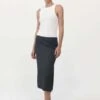 St. AgniSoft Silk Midi Skirt - Washed Black -Drape Hut Sales Store Soft Silk Midi Skirt Washed Black 20230921192006