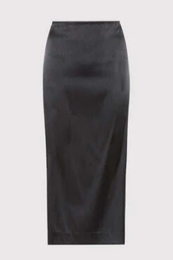 St. AgniSoft Silk Midi Skirt - Washed Black -Drape Hut Sales Store Soft Silk Midi Skirt Washed Black 20230921192006 2