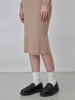 PureCashmere NYCStraight Midi Skirt - Camel -Drape Hut Sales Store Straight Midi Skirt Camel 20230925214059 2