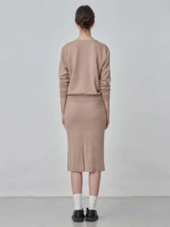 PureCashmere NYCStraight Midi Skirt - Camel -Drape Hut Sales Store Straight Midi Skirt Camel 20230925214100 1