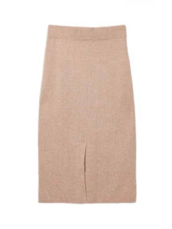 PureCashmere NYCStraight Midi Skirt - Camel -Drape Hut Sales Store Straight Midi Skirt Camel 20230925214100 3