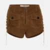 One TeaspoonSuede Marfa Tie Side Shorts - Tan