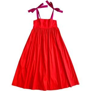 Ali GoldenTie Strap Dress - Poppy Taffeta 3 Ali GoldenTie Strap Dress - Poppy Taffeta