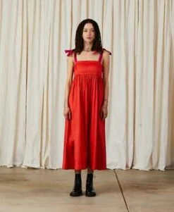 Ali GoldenTie Strap Dress - Poppy Taffeta 14 Ali GoldenTie Strap Dress - Poppy Taffeta -Drape Hut Sales Store TIE STRAP DRESS POPPY TAFFETA 20230923045245 1