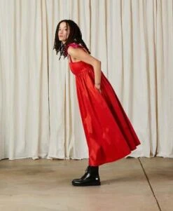 Ali GoldenTie Strap Dress - Poppy Taffeta 18 Ali GoldenTie Strap Dress - Poppy Taffeta -Drape Hut Sales Store TIE STRAP DRESS POPPY TAFFETA 20230923045246 1