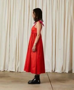 Ali GoldenTie Strap Dress - Poppy Taffeta 17 Ali GoldenTie Strap Dress - Poppy Taffeta -Drape Hut Sales Store TIE STRAP DRESS POPPY TAFFETA 20230923045246
