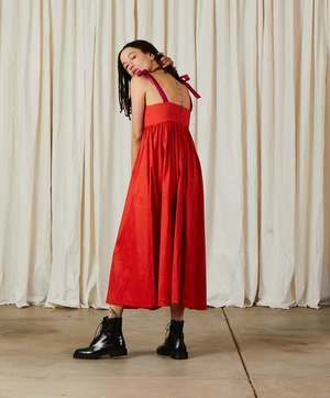 Ali GoldenTie Strap Dress - Poppy Taffeta 11 Ali GoldenTie Strap Dress - Poppy Taffeta - Image 9