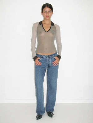 Paloma WoolTorrentbo Open Collar Top - Grey 4 Paloma WoolTorrentbo Open Collar Top - Grey - Image 2