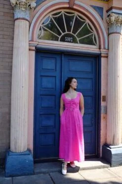 Tach ClothingGyneth Linen Dress - Pink