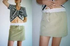 Coming Of AgeNylon Mini Skirt - Tan -Drape Hut Sales Store Tan Nylon Mini Skirt 20230507045522