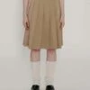 FAFAMOONPleated Raw Hem Skirt - Tan -Drape Hut Sales Store Tan Pleated Raw Hem Skirt 20230929083920