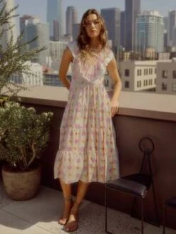 XirenaTatiana Dress - Lilac Ikat -Drape Hut Sales Store Tatiana Dress in Lilac Ikat by Xirena 20221208220635 2