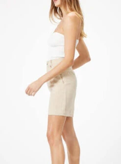 Sophie RueLinen High Waist Shorts - Taupe -Drape Hut Sales Store Taupe Linen High Waist Shorts 20230512225929 2