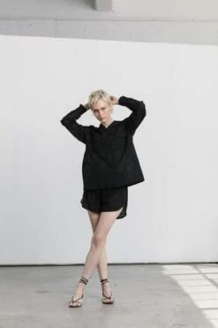 CarleenTess Track Shorts - Black Lace