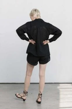 CarleenTess Track Shorts - Black Lace -Drape Hut Sales Store Tess Track Shorts in Black Lace 20230615212404 1