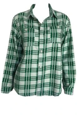 The Great.The Harbor Shirt - Bright Green Plaid