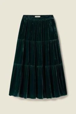 Mabel And MossTrovata Makena B Skirt - Ponderosa Silk Velvet -Drape Hut Sales Store Trovata Makena B Skirt Ponderosa Silk Velvet 20231028230054 1