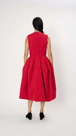 Comme Des Garcons Comme Des GarçonsTulip Pleat Dress - Scarlet 5 Comme Des Garcons Comme Des GarçonsTulip Pleat Dress - Scarlet - Image 3