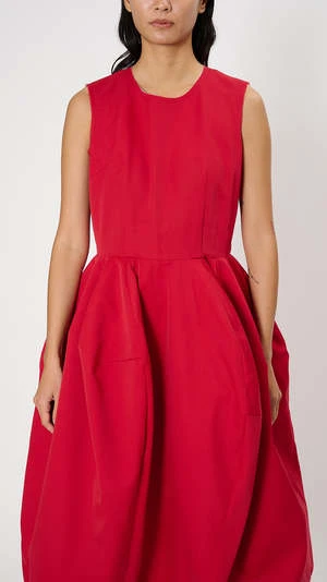 Comme Des Garcons Comme Des GarçonsTulip Pleat Dress - Scarlet 6 Comme Des Garcons Comme Des GarçonsTulip Pleat Dress - Scarlet - Image 4