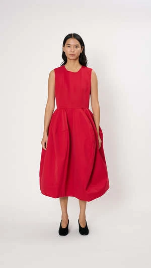 Comme Des Garcons Comme Des GarçonsTulip Pleat Dress - Scarlet 3 Comme Des Garcons Comme Des GarçonsTulip Pleat Dress - Scarlet