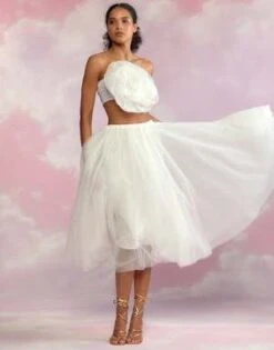 CYNTHIA ROWLEYTulle Skirt - White