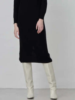PureCashmere NYCTurtleneck Maxi Dress - Black -Drape Hut Sales Store Turtleneck Maxi Dress Black 20230925214114 2