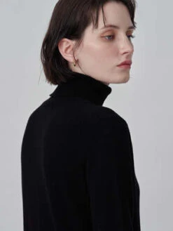 PureCashmere NYCTurtleneck Maxi Dress - Black -Drape Hut Sales Store Turtleneck Maxi Dress Black 20230925214114 3