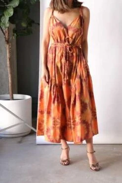 Ulla JohnsonValentina Dress - Red Topaz -Drape Hut Sales Store Ulla Johnson Valentina Dress in Red Topaz 20230414003508 1