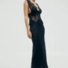 Third FormVisions Lace Deep V Maxi Dress - Ebony -Drape Hut Sales Store Visions Lace Deep V Maxi Dress Ebony 20230924014009