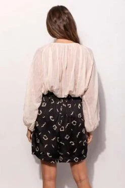 RUJUTA SHETHSample Sale | Wide Leg Shorts | Aztec Black Block Print -Drape Hut Sales Store WIDE LEG SHORTS AZTEC BLACK BLOCK PRINT 20220610010413