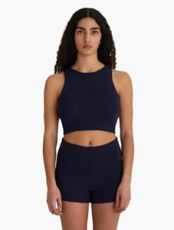 Paloma WoolZubat Knitted Shorts - Navy -Drape Hut Sales Store Zubat Knitted Shorts Navy 20221207013652 1